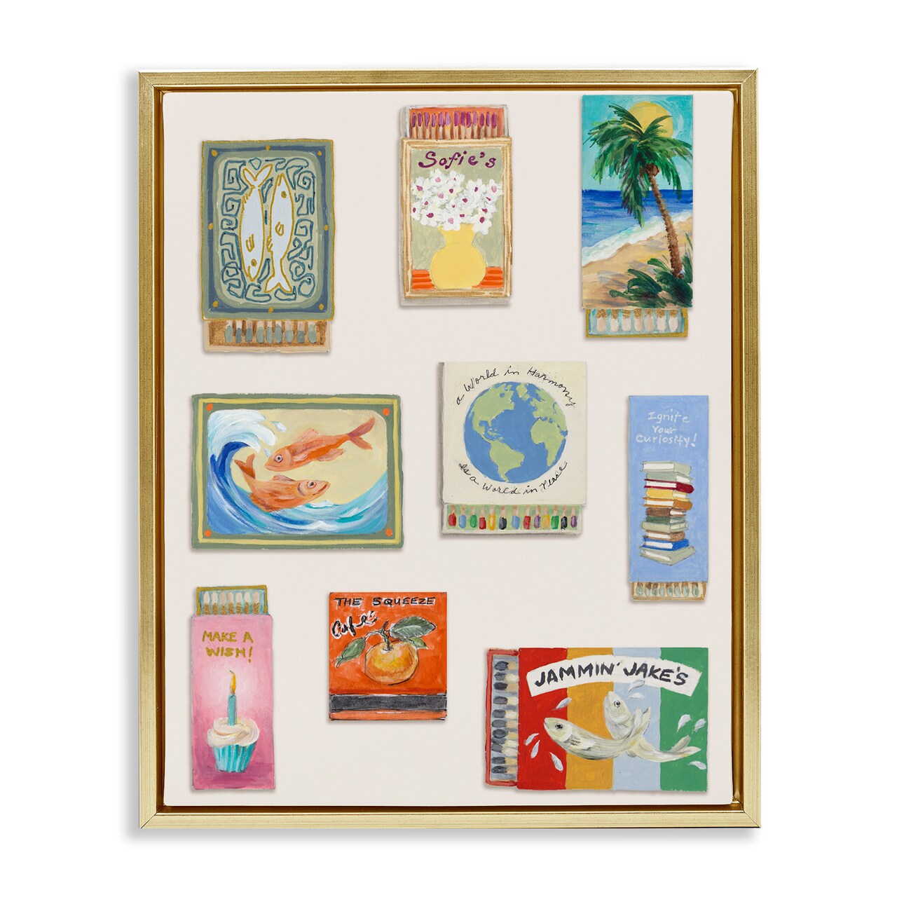 Stupell Industries World Matchbox Collection Floating Frame, design by Lanie Loreth